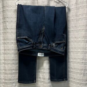 Blue Slim Straight Jeans Classic Denim